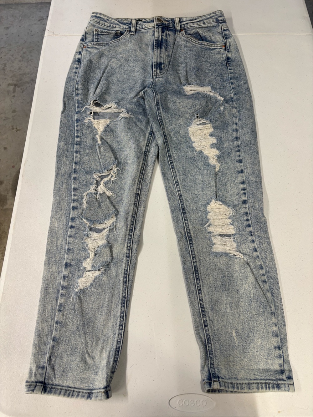wild fable Acid Wash Light Blue High-Rise Distressed Jeans